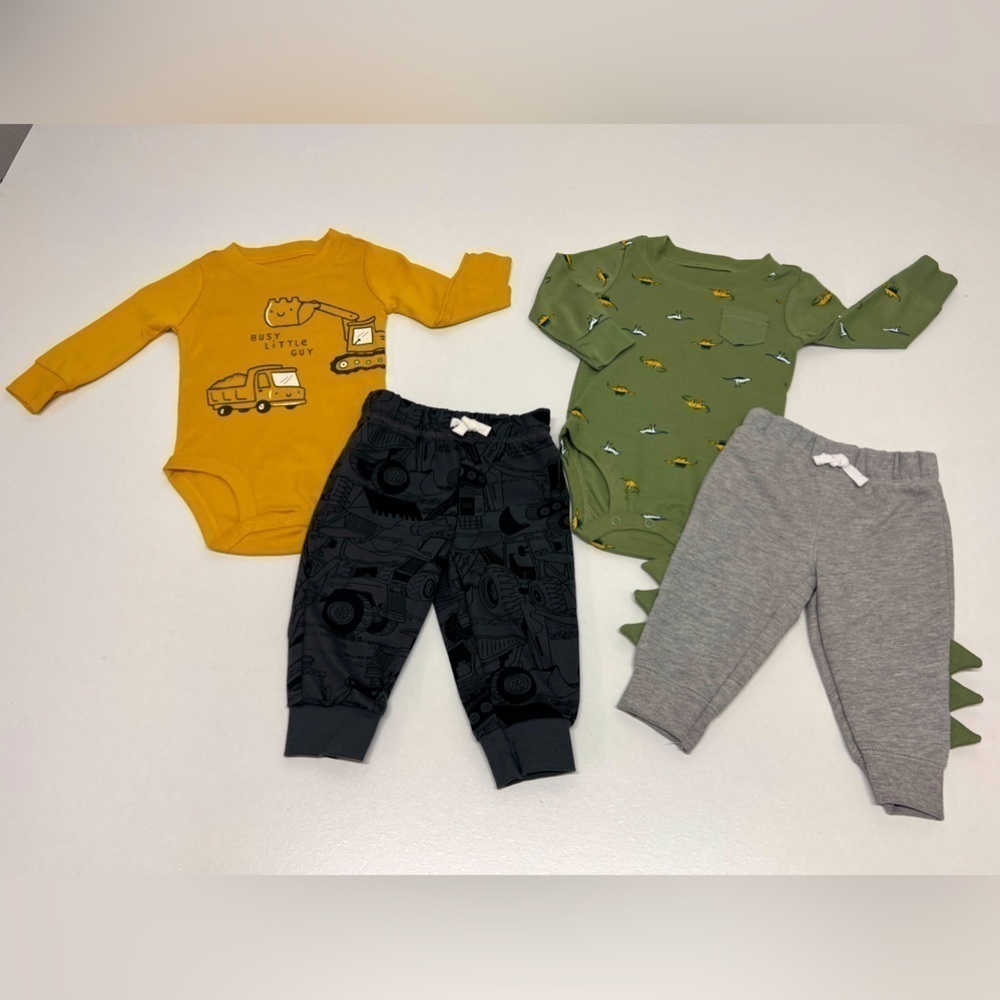 Carter’s - Baby Boy's 4-Piece Long Sleeve Bodysuits & Jogger Pants Set